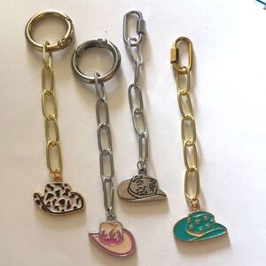 SET OF 4 PUR-SE-NAL BLING FOR YOUR BAG, ZIPPERS, or KEYCHAINS WESTERN THEMED